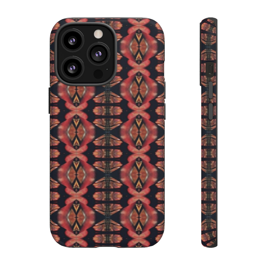 Pink and Black Seed Pod Print Tough Phone Cases