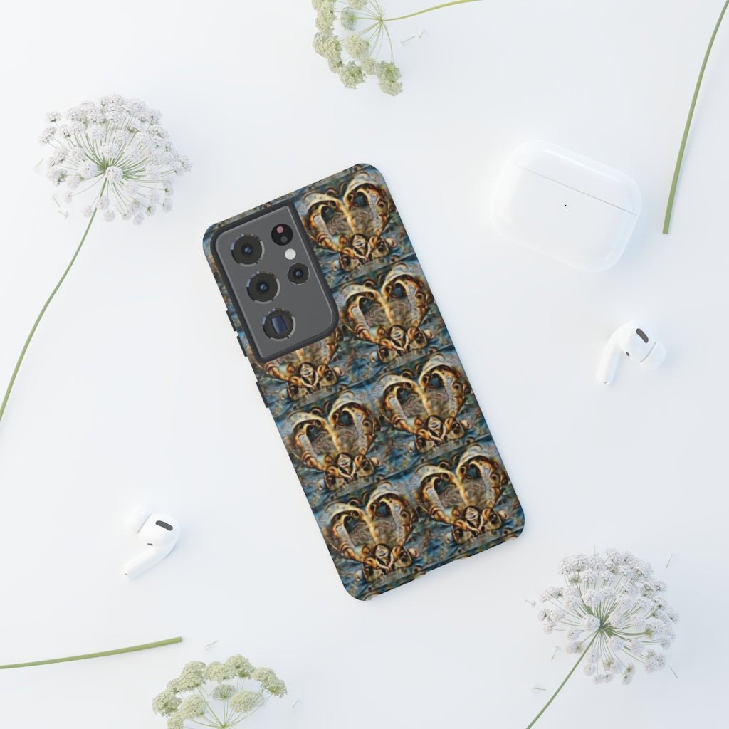 Gold Ornate Hearts Tough Phone Case