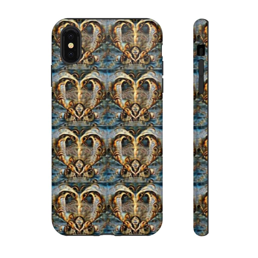 Gold Ornate Hearts Tough Phone Case