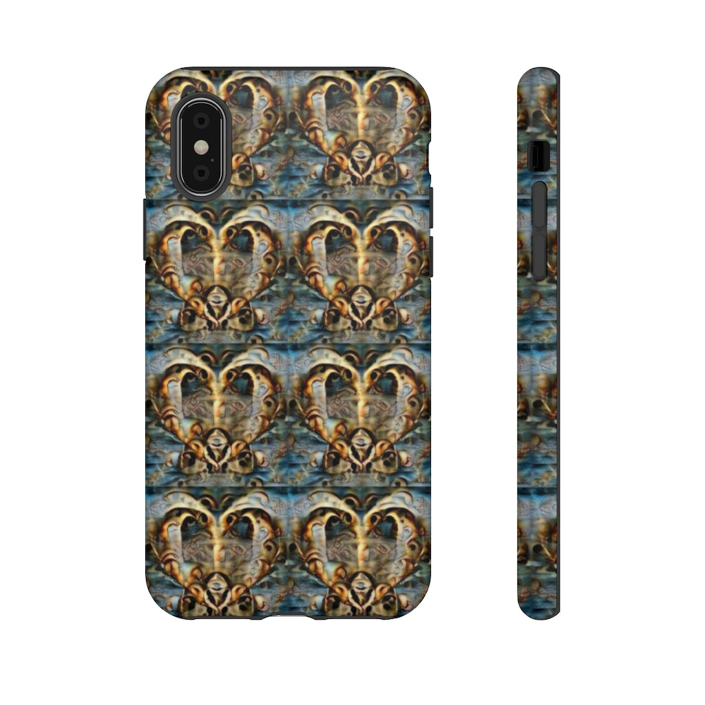 Gold Ornate Hearts Tough Phone Case