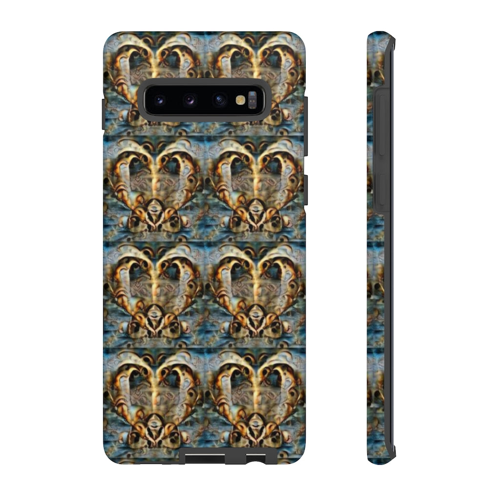 Gold Ornate Hearts Tough Phone Case