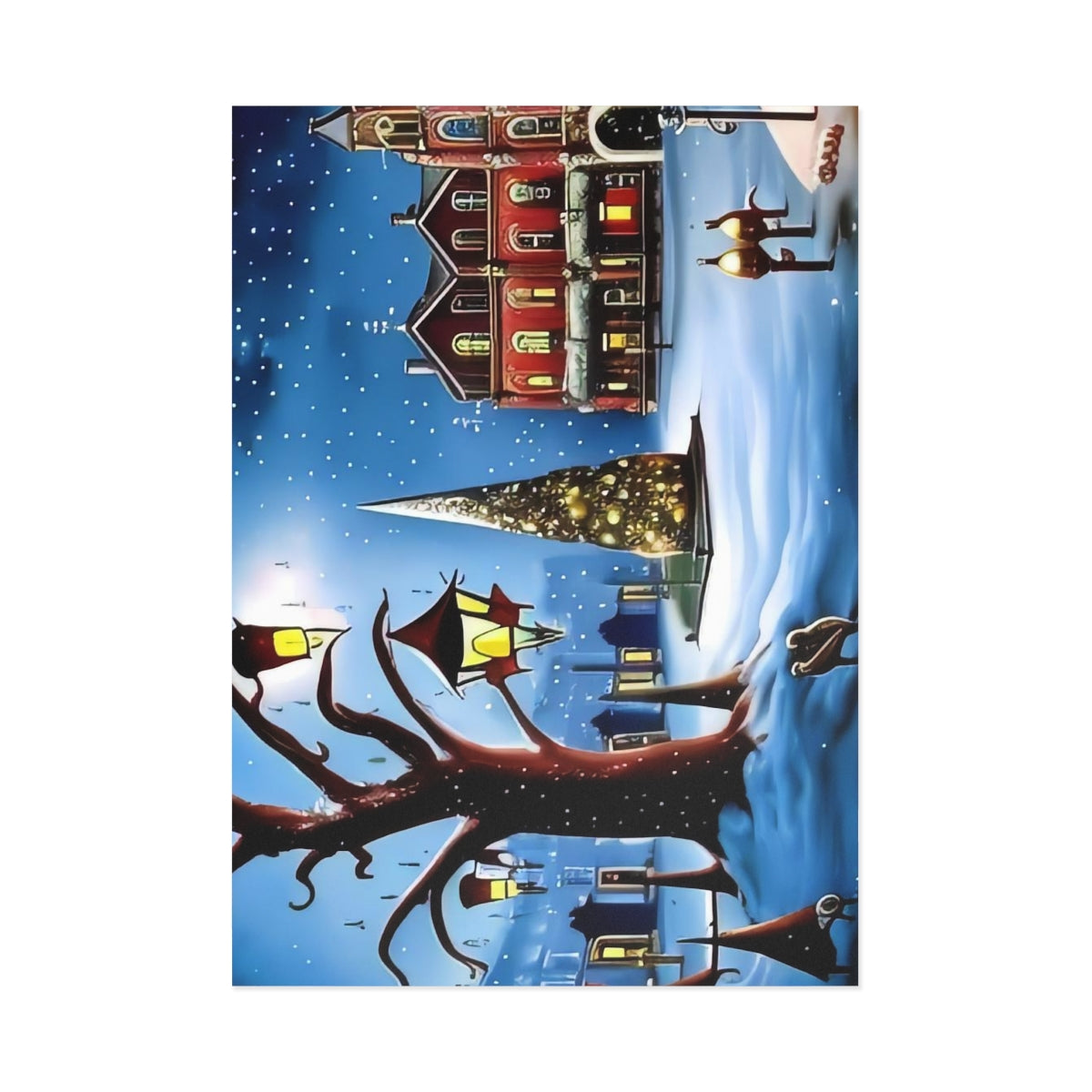 Christmas Scene Fine Art Postcards