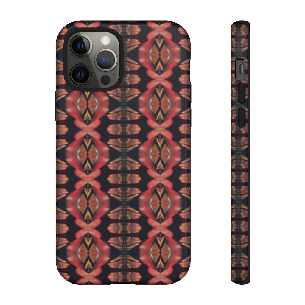 Pink and Black Seed Pod Print Tough Phone Cases