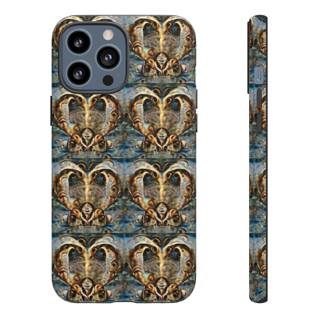 Gold Ornate Hearts Tough Phone Case