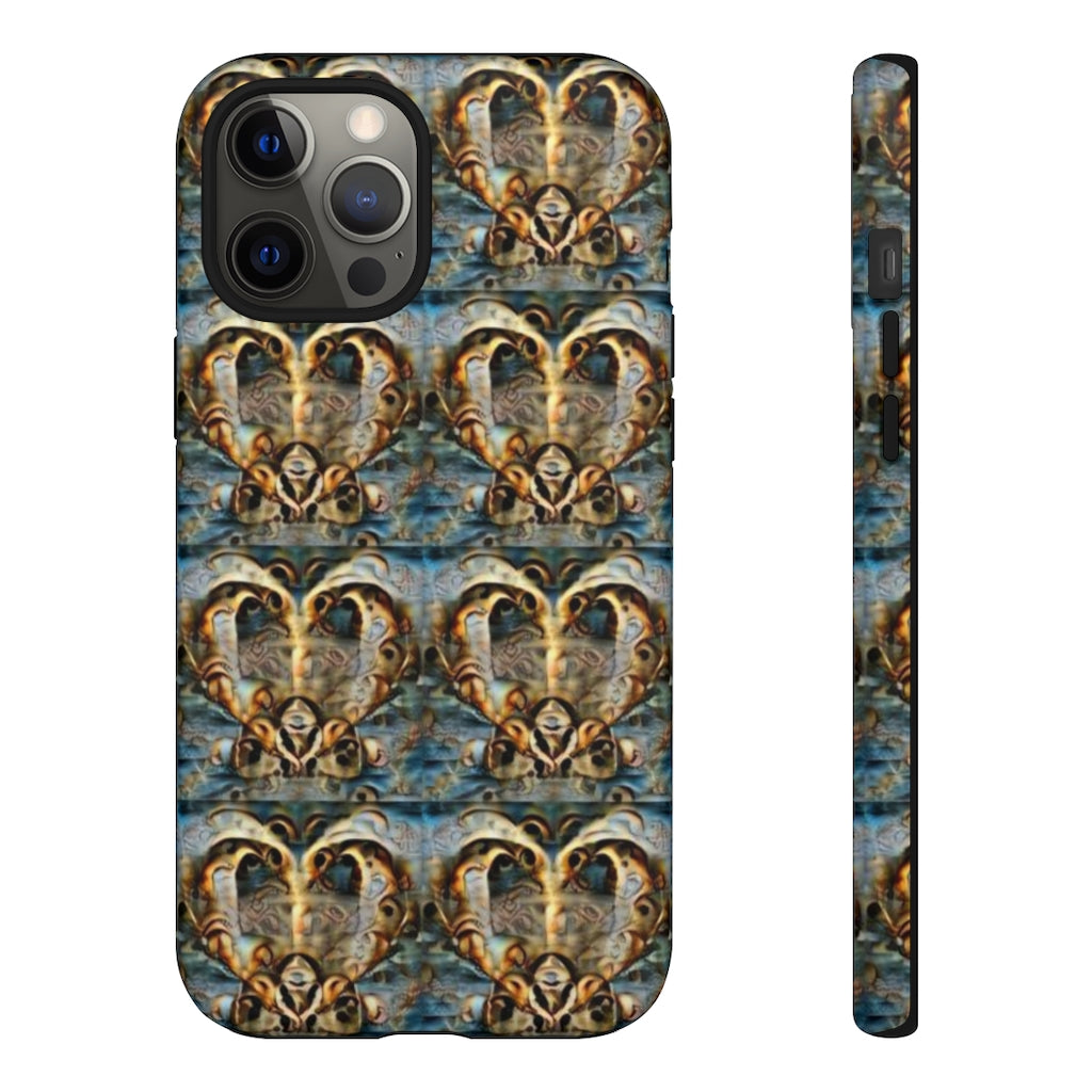 Gold Ornate Hearts Tough Phone Case