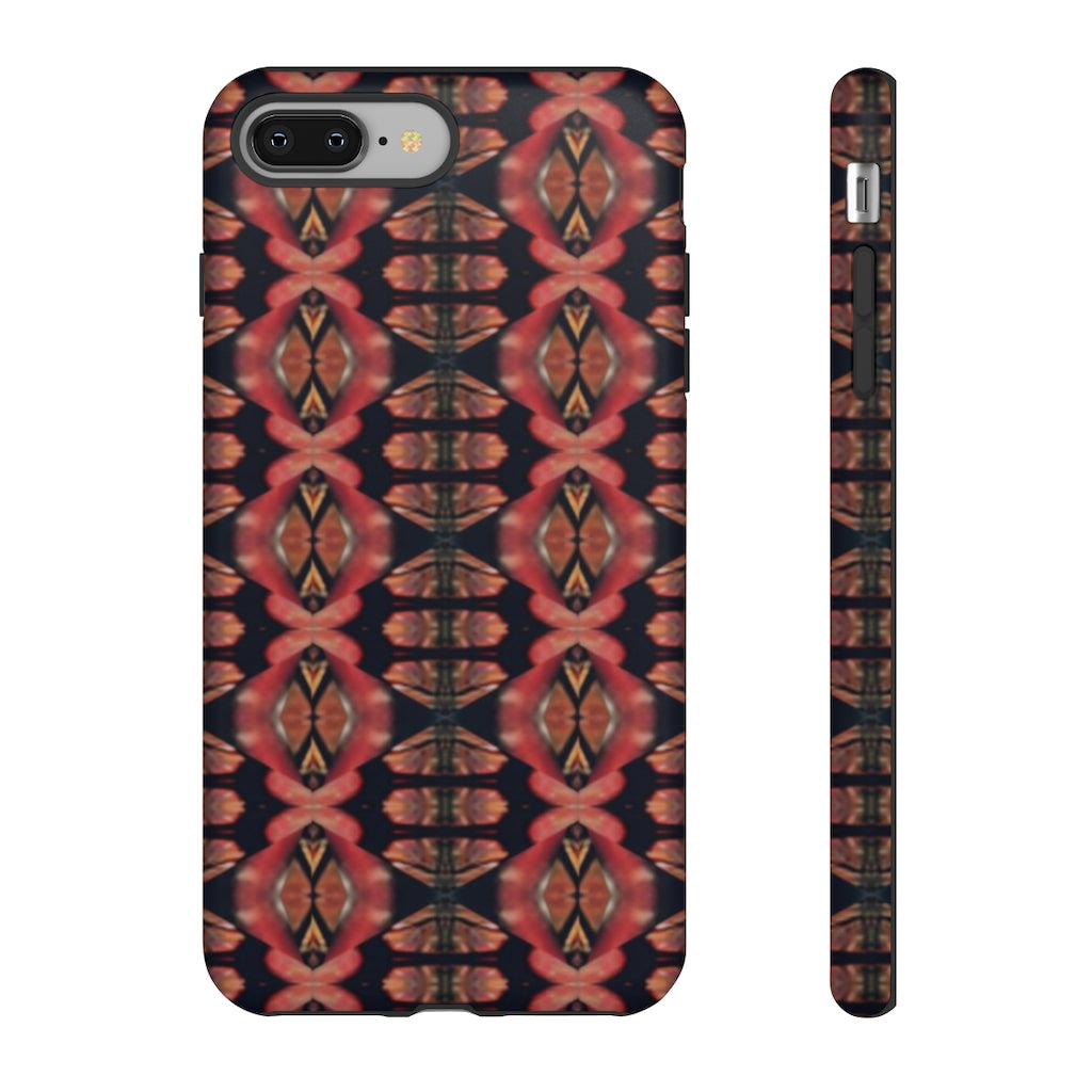 Pink and Black Seed Pod Print Tough Phone Cases