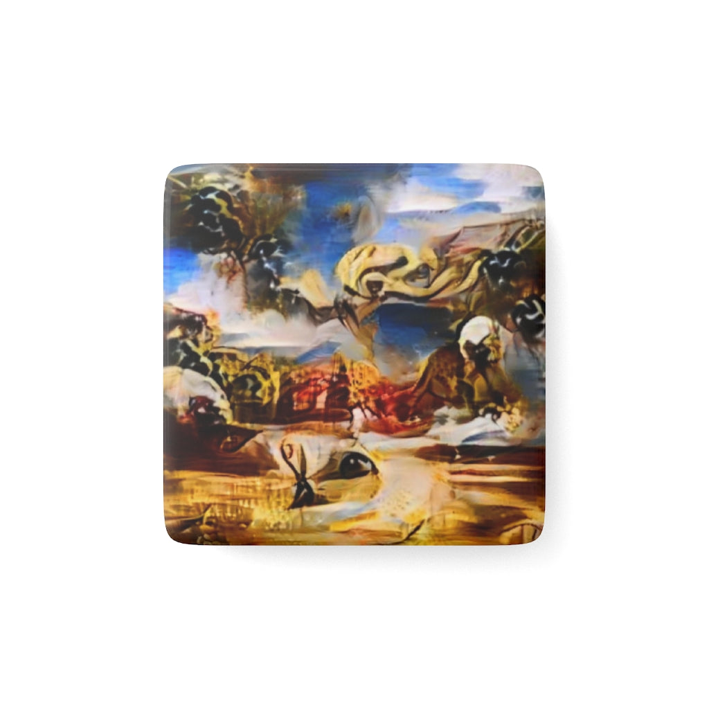 Somewhere In The Desert Porcelain Magnet, Square