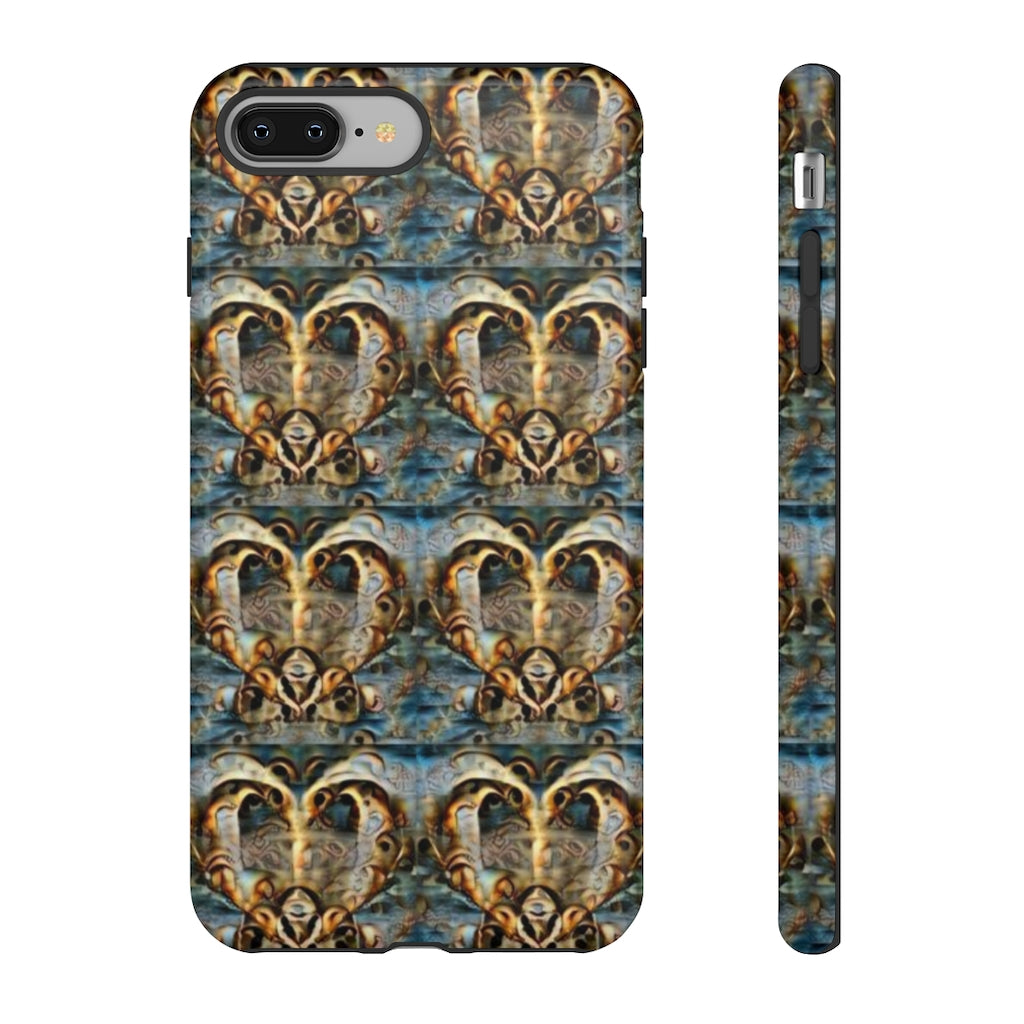 Gold Ornate Hearts Tough Phone Case