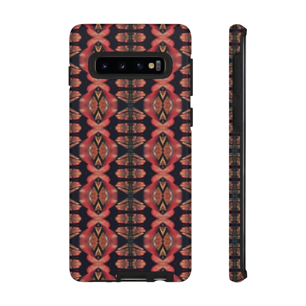 Pink and Black Seed Pod Print Tough Phone Cases