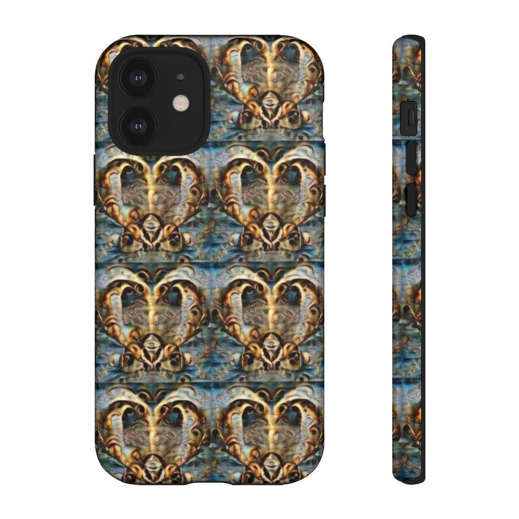 Gold Ornate Hearts Tough Phone Case