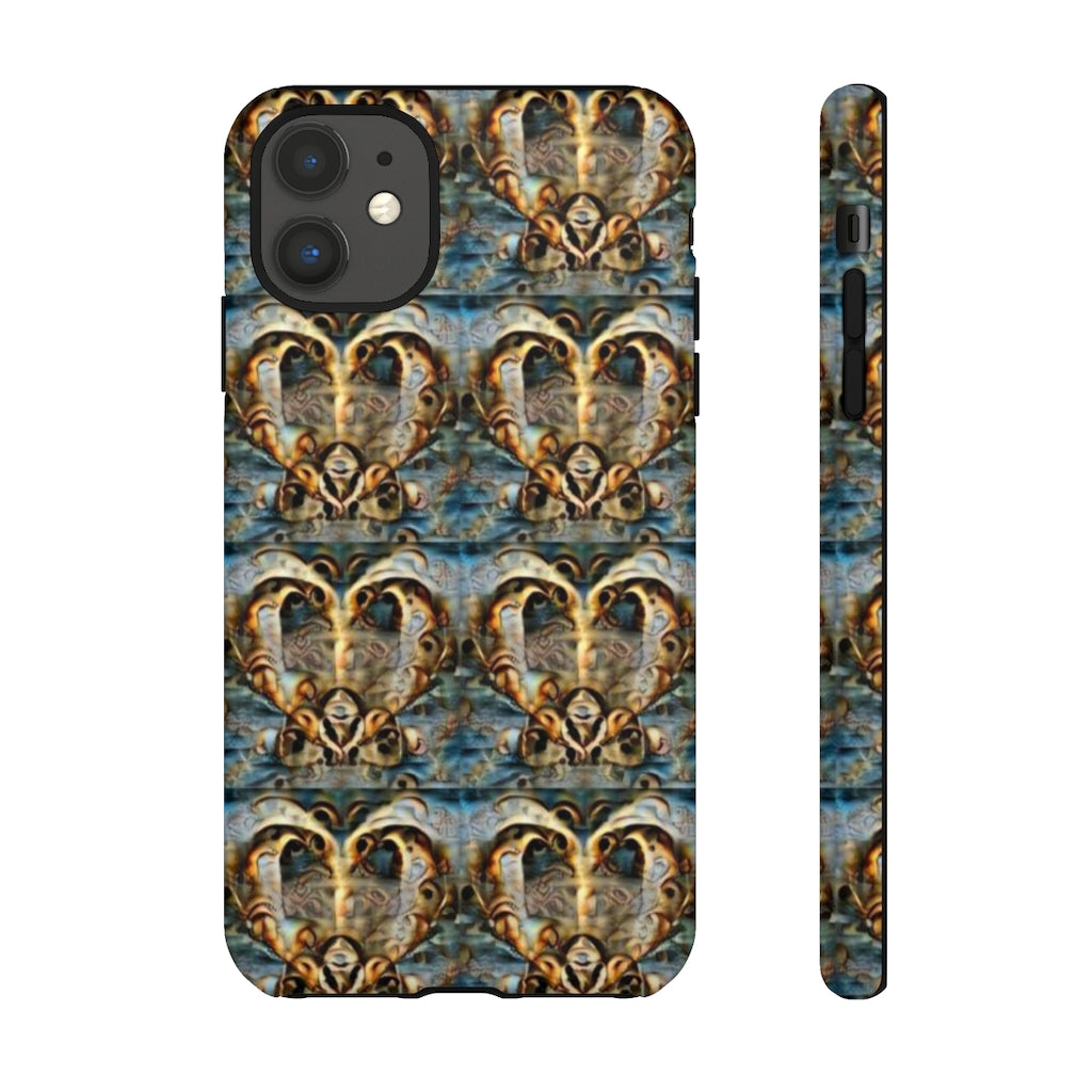 Gold Ornate Hearts Tough Phone Case