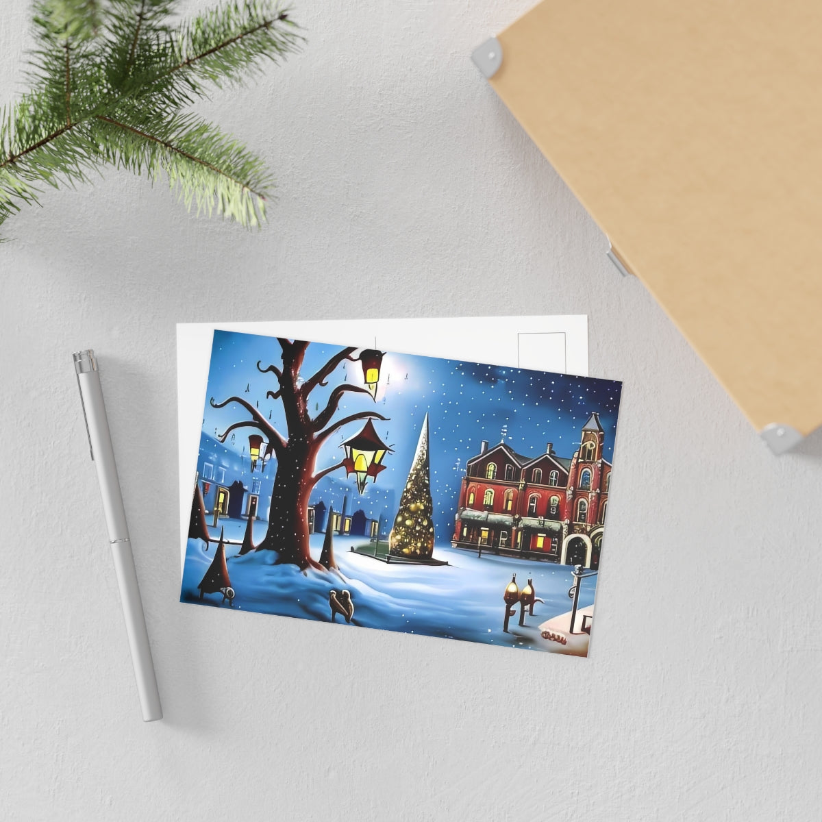 Christmas Scene Fine Art Postcards